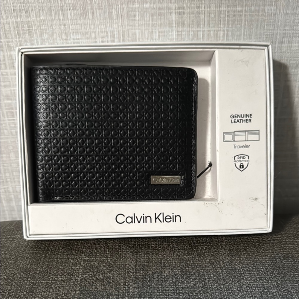 Calvin Klein Black Embossed Leather Wallet